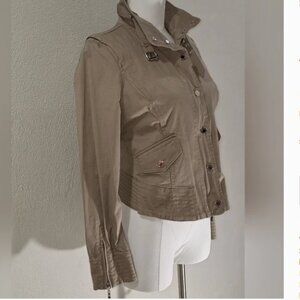 like New, WHBM SP, 32" Bust, Beige Moto Jacket
